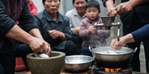 생선을 갈아서 죽으로 만들어먹는 평양 시민들